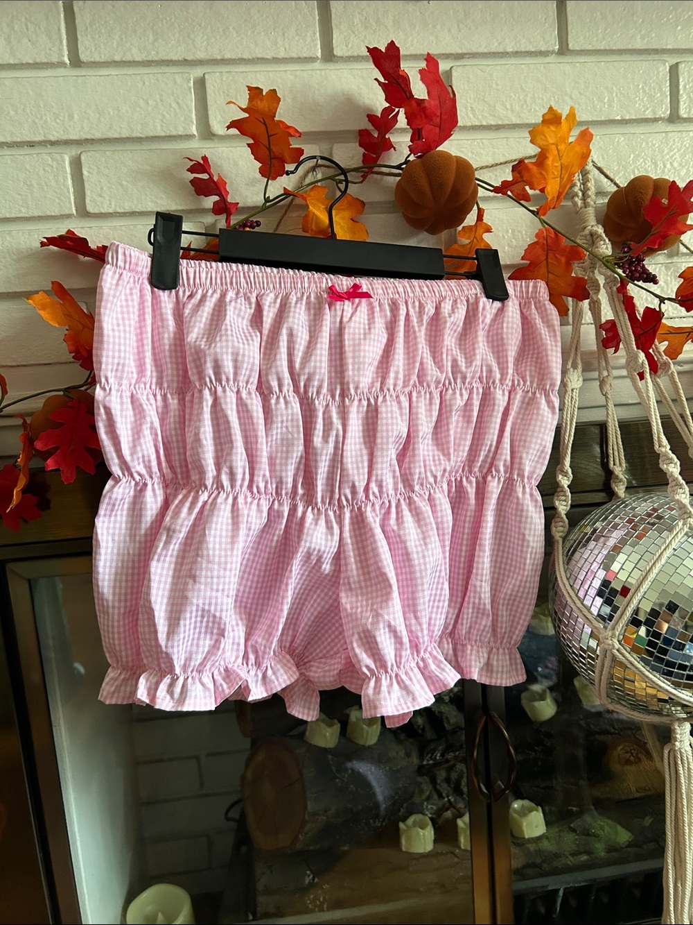 Pink Gingham Bloomer Shorts
